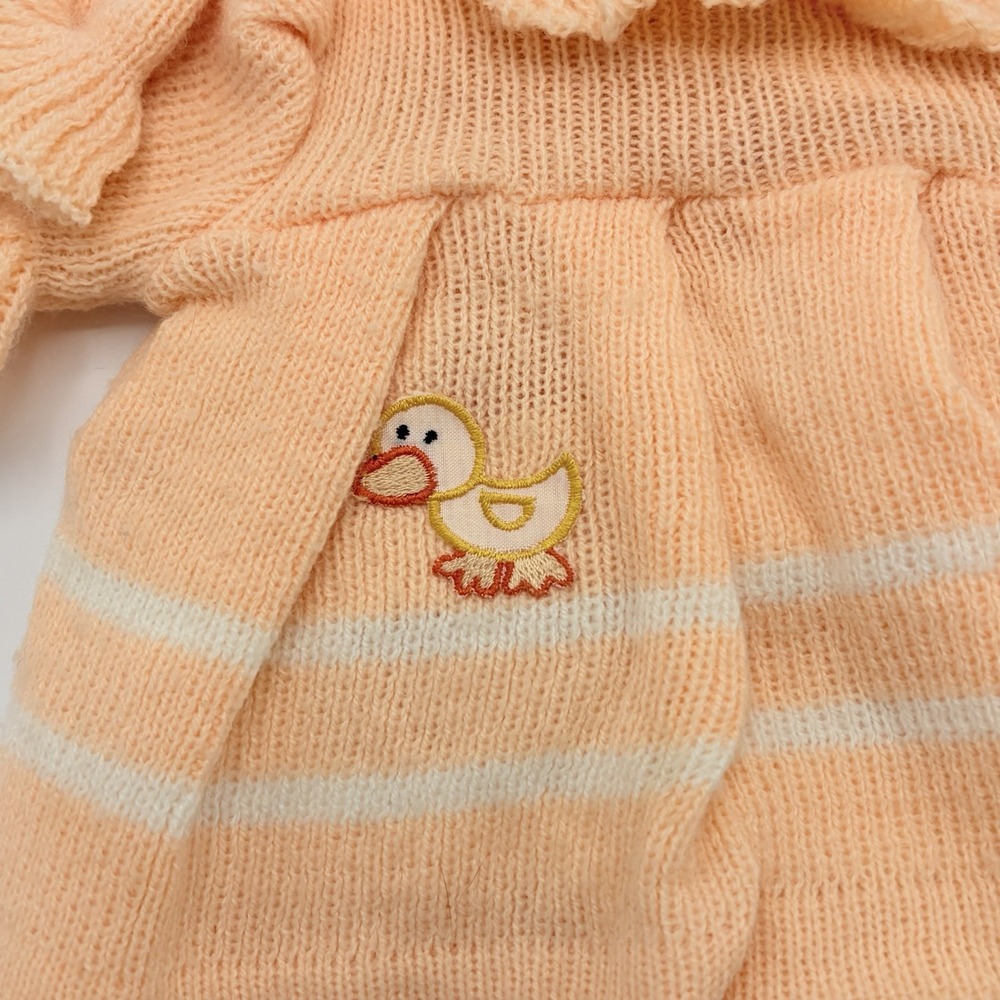 Vintage Cabbage Patch Kid Clothing - Peach Knit Duck Sweater Dress - Picture 2 of 4
